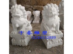 天安門蹲獅漢白玉雕刻石獅子廠家，